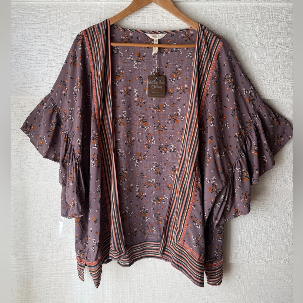 Matilda Jane Along The Way Floral Bird Kimono Cardigan XS/S NWT